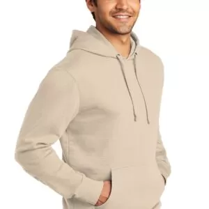 Fleece hoodie in gardenia